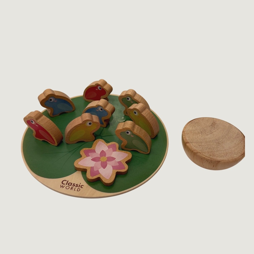 Classic World Toy Kids OS Multicolor Balancing Water Lily Game 20098 Wooden Frog